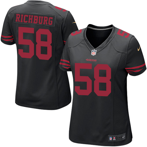 San Francisco 49ers #58 Weston Richburg Black Alternate Women's Stitched Vapor Untouchable Limited Jersey Womens cheap jerseys for sale - CheapJerseys.Shop