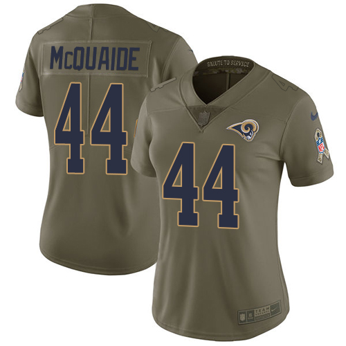 Los Angeles Rams #44 Jacob McQuaide Olive Women's Stitched Limited 2017 Salute to Service Jersey Womens cheap jerseys for sale - CheapJerseys.Shop