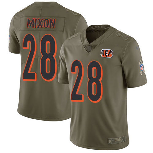 Bengals #28 Joe Mixon Olive Men's Stitched Limited 2017 Salute To Service Jersey cheap jerseys for sale - CheapJerseys.Shop