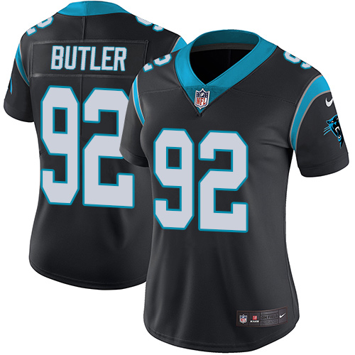 Carolina Panthers #92 Vernon Butler Black Team Color Women's Stitched Vapor Untouchable Limited Jersey Womens cheap jerseys for sale - CheapJerseys.Shop