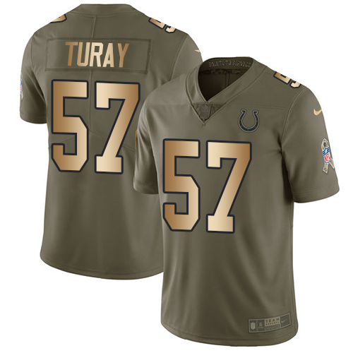 Indianapolis Colts #57 Kemoko Turay Olive/Gold Men's Stitched Limited 2017 Salute to Service Jersey Men's cheap jerseys for sale - CheapJerseys.Shop