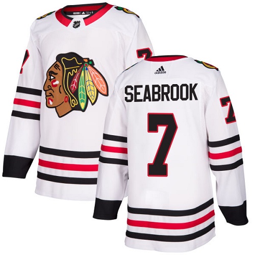 Chicago Blackhawks #7 Brent Seabrook White Road Authentic Stitched Jersey Men's cheap jerseys for sale - CheapJerseys.Shop