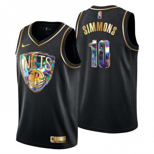 Brooklyn Brooklyn Nets #10 Ben Simmons Mens Golden Edition Diamond Logo 2021/22 Swingman Jersey - Black Mens cheap jerseys for sale - CheapJerseys.Shop