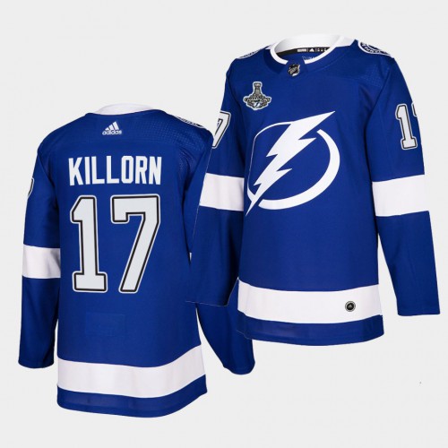 Tampa Bay Lightning #17 Alex Killorn Blue Home Authentic 2021 Stanley Cup Champions Jersey Men's cheap jerseys for sale - CheapJerseys.Shop