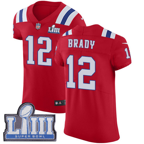 Patriots #12 Tom Brady Red Alternate Super Bowl LIII Bound Men's Stitched Vapor Untouchable Elite Jersey cheap jerseys for sale - CheapJerseys.Shop