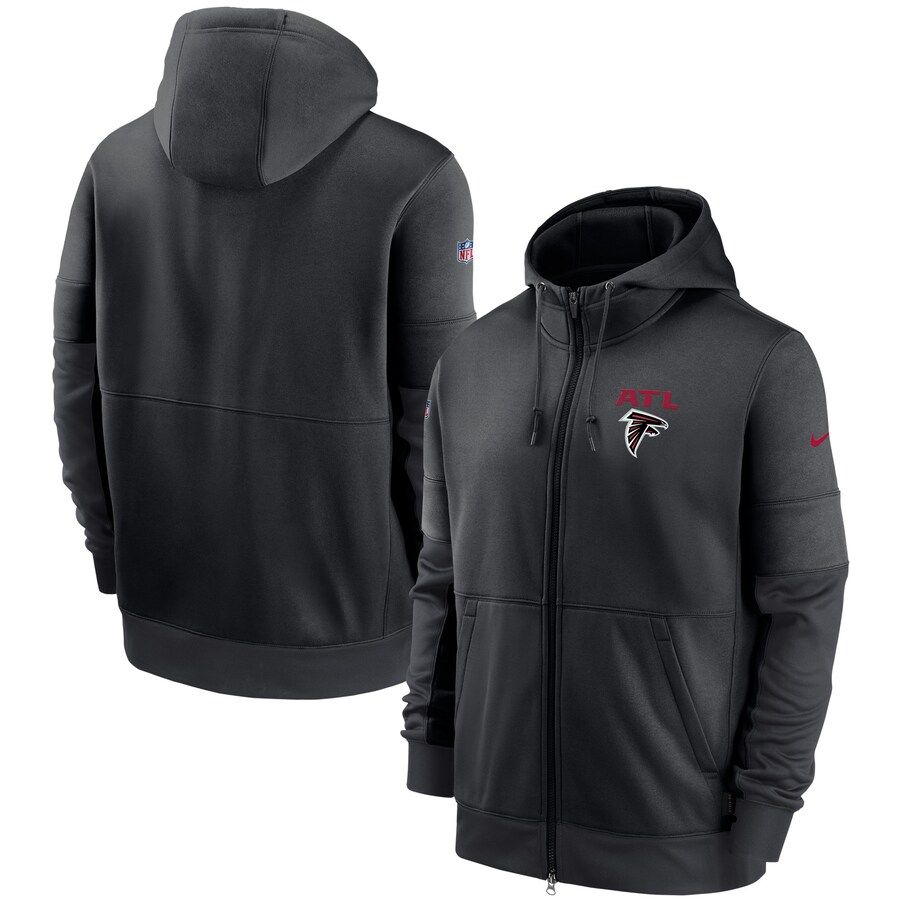 Atlanta Falcons Sideline Impact Lockup Performance Full-Zip Hoodie Black cheap jerseys for sale - CheapJerseys.Shop