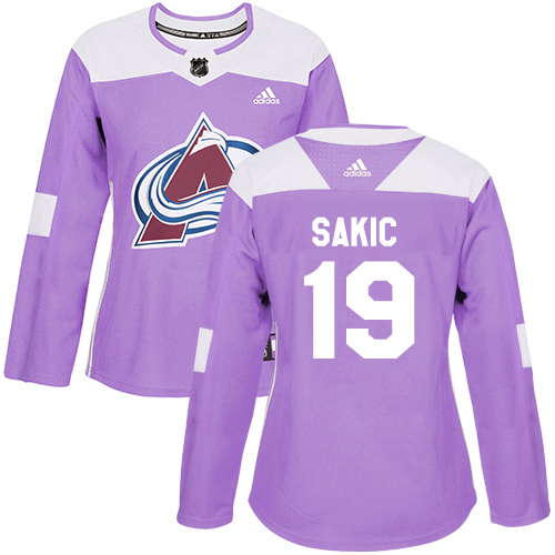 Colorado Avalanche #19 Joe Sakic Purple Authentic Fights Cancer Women's Stitched Jersey Womens cheap jerseys for sale - CheapJerseys.Shop