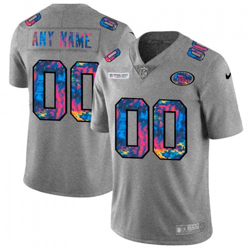 San Francisco 49ers Custom Men's Multi-Color 2020 Crucial Catch Vapor Untouchable Limited Jersey Greyheather cheap jerseys for sale - CheapJerseys.Shop