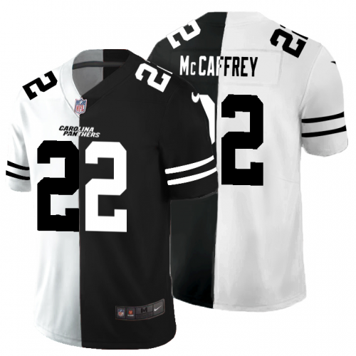 Carolina Carolina Panthers #22 Christian McCaffrey Men's Black V White Peace Split Vapor Untouchable Limited Jersey Men's cheap jerseys for sale - CheapJerseys.Shop