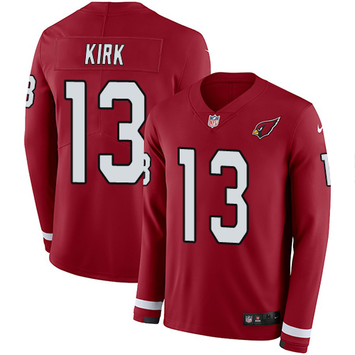 Arizona Cardinals #13 Christian Kirk Red Team Color Men's Stitched Limited Therma Long Sleeve Jersey Men's cheap jerseys for sale - CheapJerseys.Shop