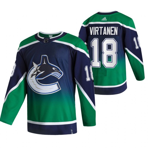 Vancouver Vancouver Canucks #18 Jake Virtanen Green Men's 2020-21 Reverse Retro Alternate Jersey Men's cheap jerseys for sale - CheapJerseys.Shop