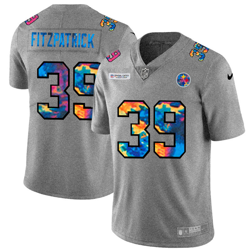 Pittsburgh Steelers #39 Minkah Fitzpatrick Men's Multi-Color 2020 Crucial Catch Jersey Greyheather cheap jerseys for sale - CheapJerseys.Shop