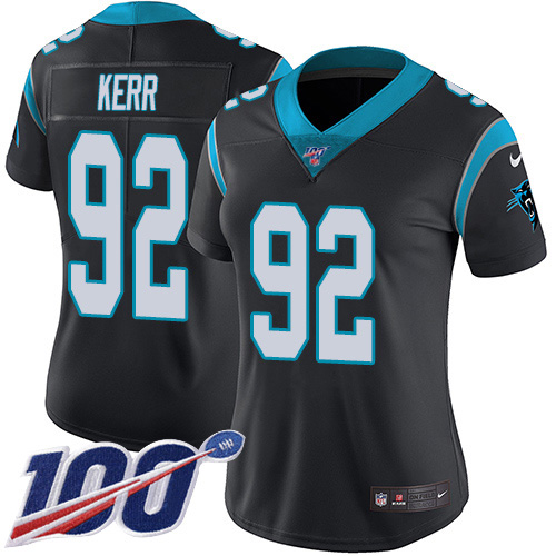 Carolina Panthers #92 Zach Kerr Black Team Color Women's Stitched 100th Season Vapor Untouchable Limited Jersey Womens cheap jerseys for sale - CheapJerseys.Shop