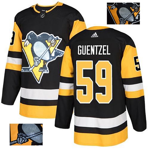 Pittsburgh Penguins #59 Jake Guentzel Black Home Authentic Fashion Gold Stitched Jersey Men's cheap jerseys for sale - CheapJerseys.Shop