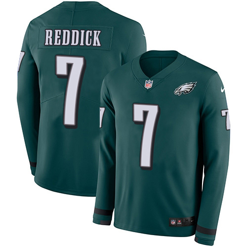 Eagles #7 Haason Reddick Green Team Color Men's Stitched Limited Therma Long Sleeve Jersey cheap jerseys for sale - CheapJerseys.Shop