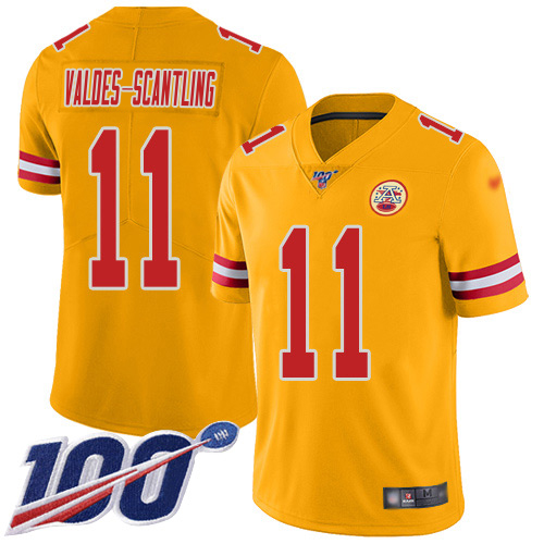 Chiefs #11 Marquez Valdes-Scantling Gold Youth Stitched Limited Inverted Legend 100th Season Jersey cheap jerseys for sale - CheapJerseys.Shop