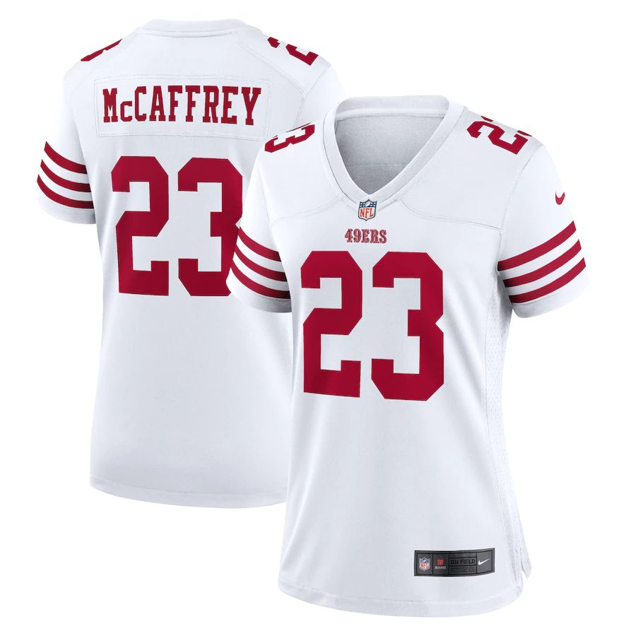 San Francisco 49ers #23 Christian McCaffrey Scarlet Women's 2022-23 Game Jersey cheap jerseys for sale - CheapJerseys.Shop