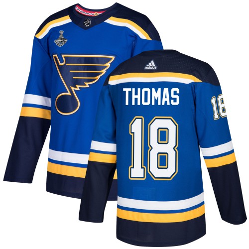 St. Louis Blues #18 Robert Thomas Blue Home Authentic 2019 Stanley Cup Champions Stitched Jersey Men's cheap jerseys for sale - CheapJerseys.Shop