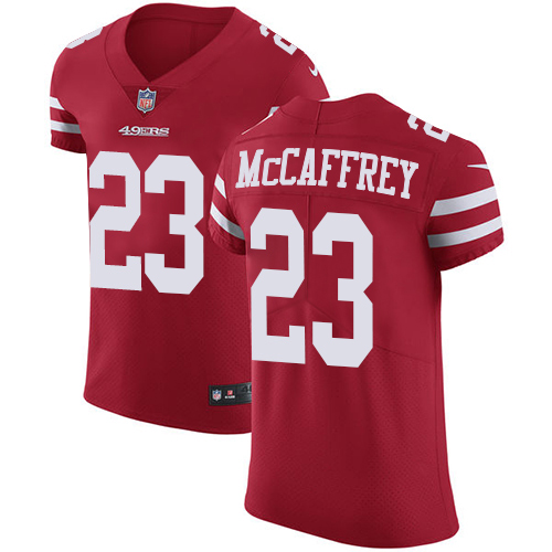 49ers #23 Christian McCaffrey Red Team Color Men's Stitched Vapor Untouchable Elite Jersey cheap jerseys for sale - CheapJerseys.Shop