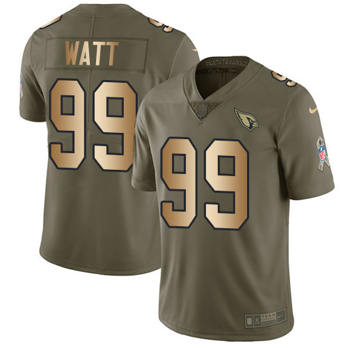 Cardinals #99 J.J. Watt Olive/Gold Youth Stitched Limited 2017 Salute To Service Jersey cheap jerseys for sale - CheapJerseys.Shop