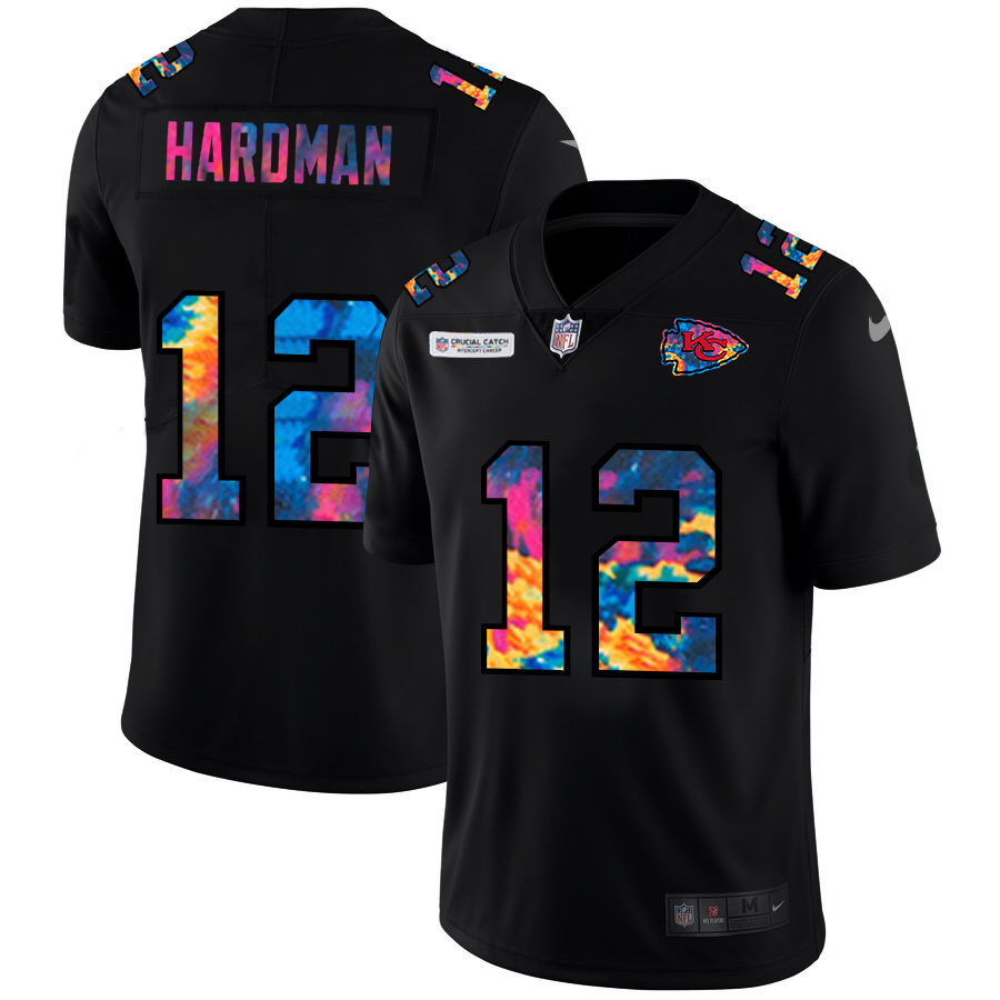Kansas City Chiefs #12 Mecole Hardman Men's Multi-Color Black 2020 Crucial Catch Vapor Untouchable Limited Jersey cheap jerseys for sale - CheapJerseys.Shop