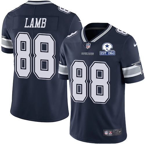 Cowboys #88 CeeDee Lamb Navy Blue Team Color Men's Stitched With Established In 1960 Patch Vapor Untouchable Limited Jersey cheap jerseys for sale - CheapJerseys.Shop