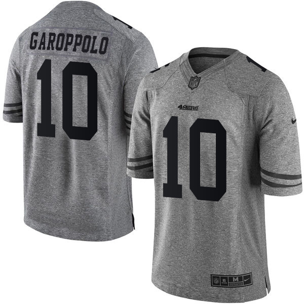 49ers #10 Jimmy Garoppolo Gray Men's Stitched Limited Gridiron Gray Jersey cheap jerseys for sale - CheapJerseys.Shop