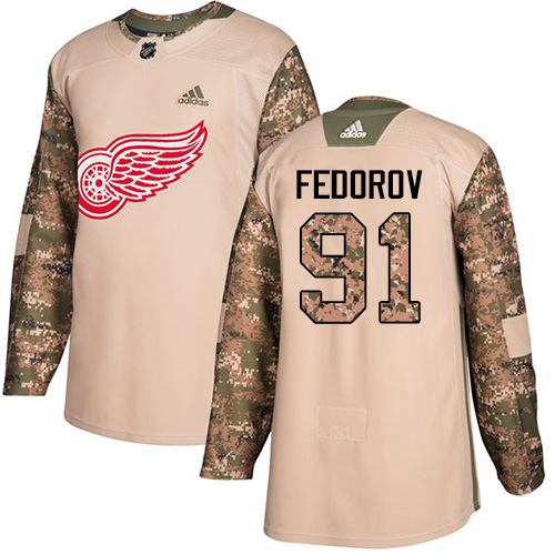 Detroit Red Wings #91 Sergei Fedorov Camo Authentic 2017 Veterans Day Stitched Jersey Men's cheap jerseys for sale - CheapJerseys.Shop