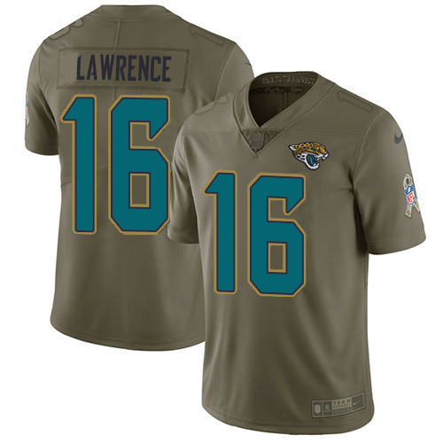 Jaguars #16 Trevor Lawrence Olive Men's Stitched Limited 2017 Salute To Service Jersey cheap jerseys for sale - CheapJerseys.Shop