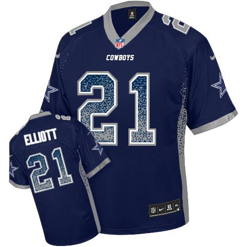 Cowboys #21 Ezekiel Elliott Navy Blue Team Color Youth Stitched Elite Drift Fashion Jersey cheap jerseys for sale - CheapJerseys.Shop