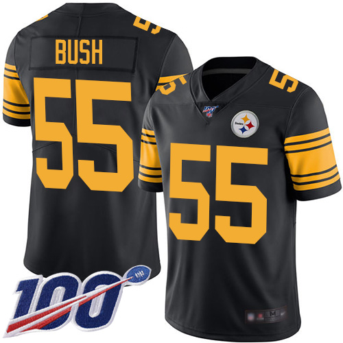 Pittsburgh Steelers #55 Devin Bush Black Youth Stitched Limited Rush 100th Season Jersey Youth cheap jerseys for sale - CheapJerseys.Shop