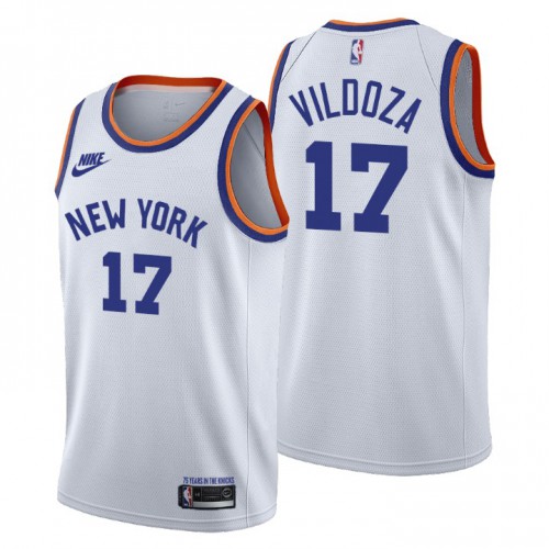 New York New York Knicks #17 Luca Vildoza Mens Releases Classic Edition 75th Anniversary Jersey White Mens cheap jerseys for sale - CheapJerseys.Shop
