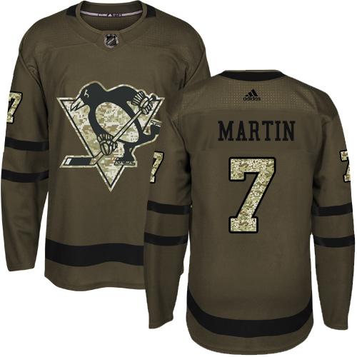 Pittsburgh Penguins #7 Paul Martin Green Salute to Service Stitched Jersey Men's cheap jerseys for sale - CheapJerseys.Shop