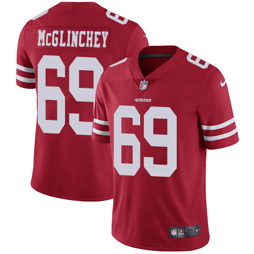 San Francisco 49ers #69 Mike McGlinchey Red Team Color Men's Stitched Vapor Untouchable Limited Jersey Men's cheap jerseys for sale - CheapJerseys.Shop