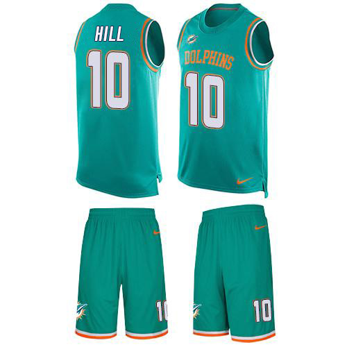 Dolphins #10 Tyreek Hill Aqua Green Team Color Men's Stitched Limited Tank Top Suit Jersey cheap jerseys for sale - CheapJerseys.Shop