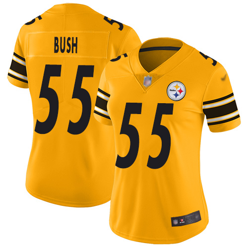 Pittsburgh Steelers #55 Devin Bush Gold Women's Stitched Limited Inverted Legend Jersey Womens cheap jerseys for sale - CheapJerseys.Shop