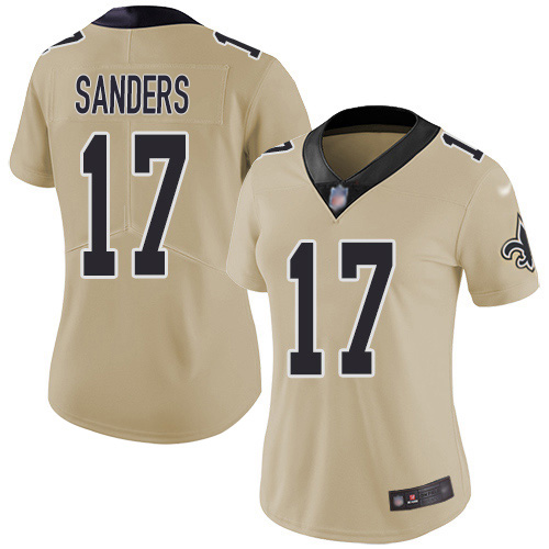New Orleans Saints #17 Emmanuel Sanders Gold Women's Stitched Limited Inverted Legend Jersey Womens cheap jerseys for sale - CheapJerseys.Shop