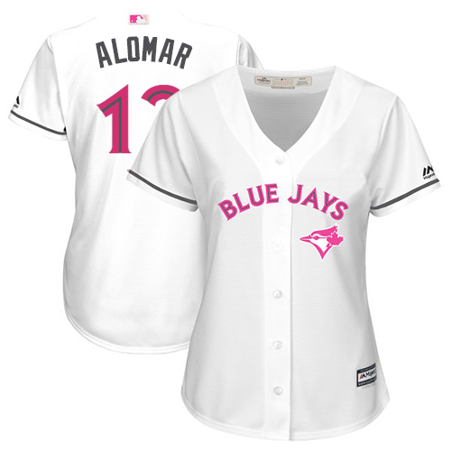 Toronto Blue Jays #12 Roberto Alomar White Mother's Day Cool Base Women's Stitched Jersey Womens cheap jerseys for sale - CheapJerseys.Shop