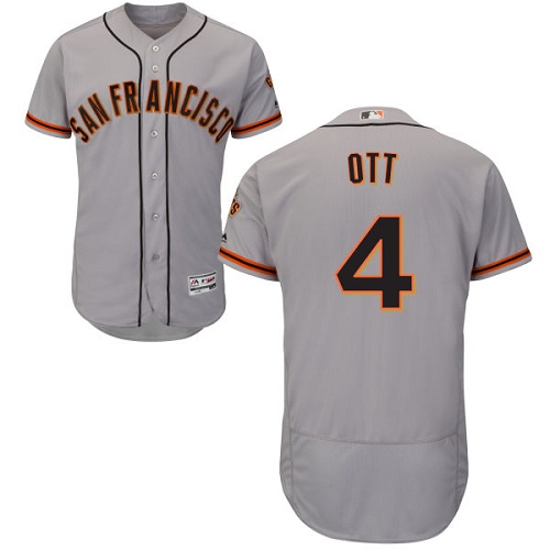 San Francisco Giants #4 Mel Ott Grey Flexbase Authentic Collection Road Stitched Jersey Men's cheap jerseys for sale - CheapJerseys.Shop