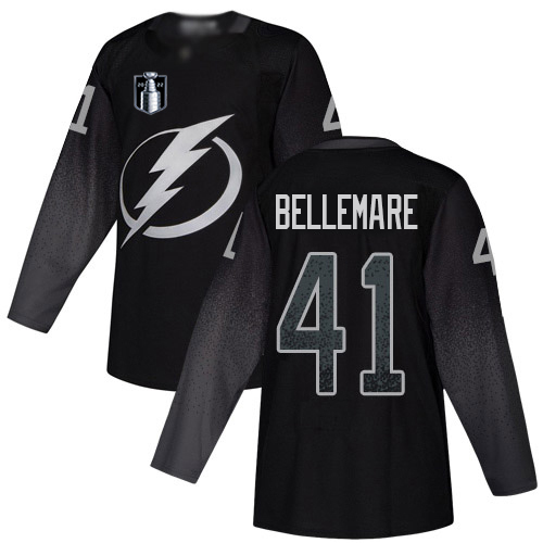 Tampa Bay Lightning #41 Pierre-Edouard Bellemare Black 2022 Stanley Cup Final Patch Alternate Authentic Stitched Jersey Men's cheap jerseys for sale - CheapJerseys.Shop