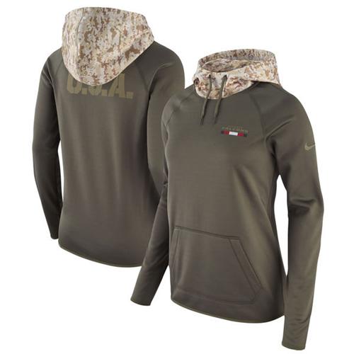 Women's Atlanta Falcons Olive Salute To Service Performance Pullover Hoodie cheap jerseys for sale - CheapJerseys.Shop