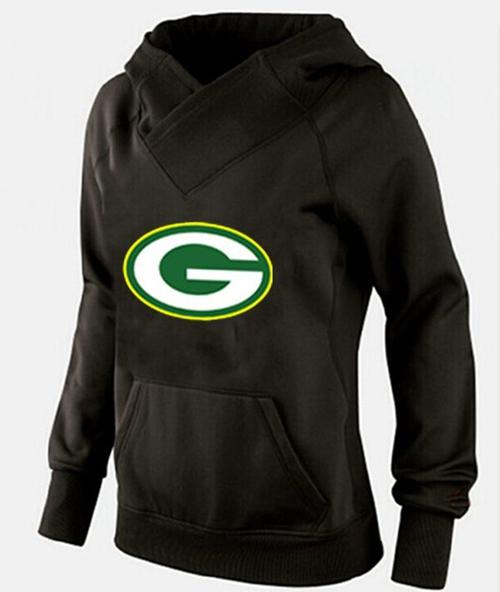 Women's Green Bay Packers Logo Pullover Hoodie Black cheap jerseys for sale - CheapJerseys.Shop