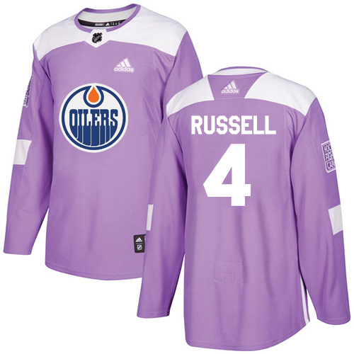 Edmonton Oilers #4 Kris Russell Purple Authentic Fights Cancer Stitched Jersey Men's cheap jerseys for sale - CheapJerseys.Shop