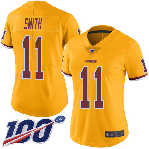 Washington Commanders #11 Alex Smith Gold Women's Stitched Limited Rush 100th Season Jersey Womens cheap jerseys for sale - CheapJerseys.Shop