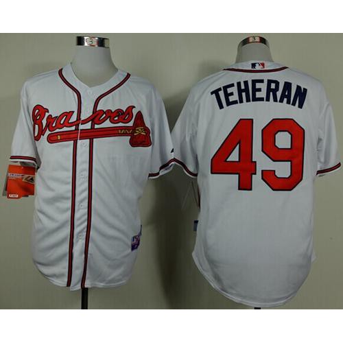 Atlanta Braves #49 Julio Teheran White Cool Base Stitched Jersey Men's cheap jerseys for sale - CheapJerseys.Shop