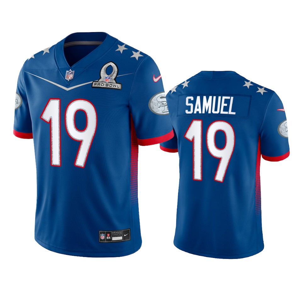 49ers #19 Deebo Samuel Men's 2022 NFC Pro Bowl Game Jersey Royal cheap jerseys for sale - CheapJerseys.Shop