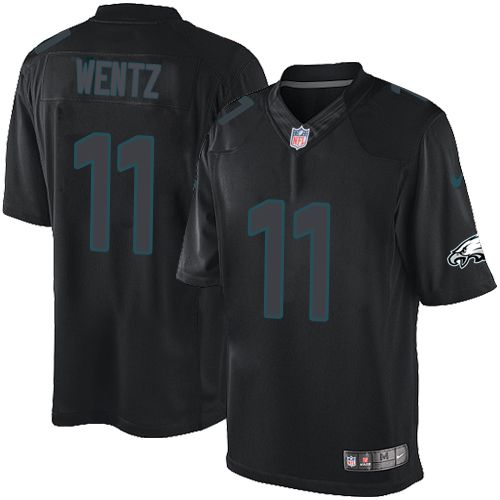 Philadelphia Eagles #11 Carson Wentz Black Men's Stitched Impact Limited Jersey Men's cheap jerseys for sale - CheapJerseys.Shop