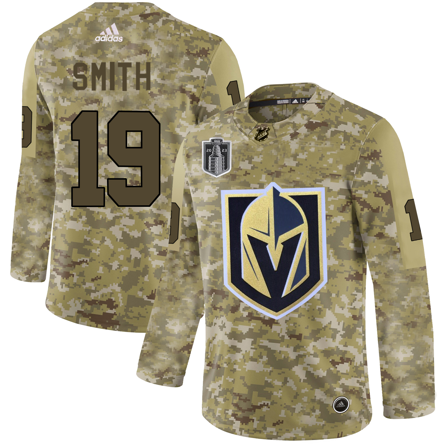 Golden Knights #19 Reilly Smith Camo 2023 Stanley Cup Final Patch Authentic Stitched Jersey cheap jerseys for sale - CheapJerseys.Shop