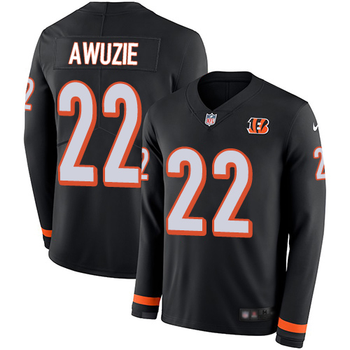 Cincinnati Bengals #22 Chidobe Awuzie Black Team Color Men's Stitched Limited Therma Long Sleeve Jersey Youth cheap jerseys for sale - CheapJerseys.Shop