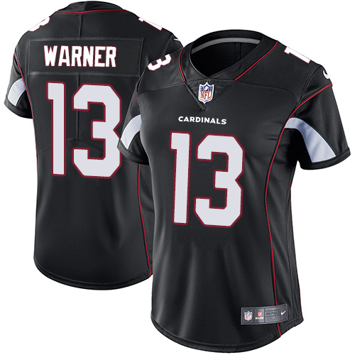 Arizona Cardinals #13 Kurt Warner Black Alternate Women's Stitched Vapor Untouchable Limited Jersey Womens cheap jerseys for sale - CheapJerseys.Shop
